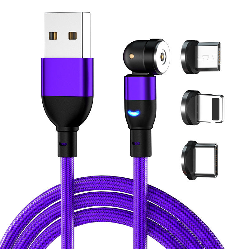 Data Cable 540 Degree Blind Suction Round Magnetic Charging Cable Three-in-one Bent Magnetic Cable Data Cable 540 Degree Blind Suction Round Magnetic Charging Cable Three-in-one Bent Magnetic Cable